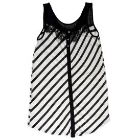 Black-White Sleeveless Dress